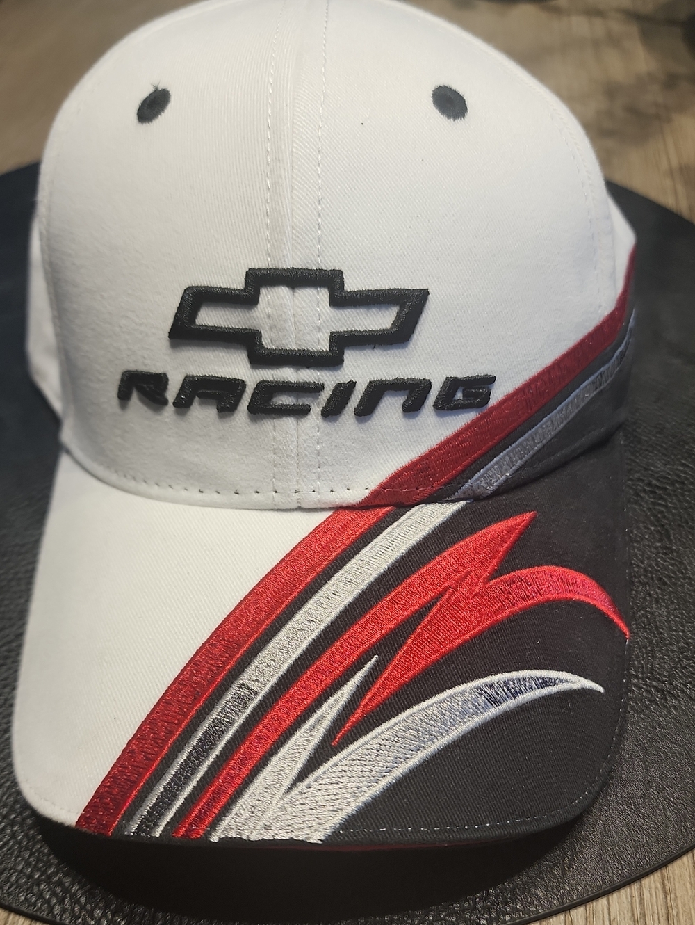Racing Men's White and Red Baseball Cap